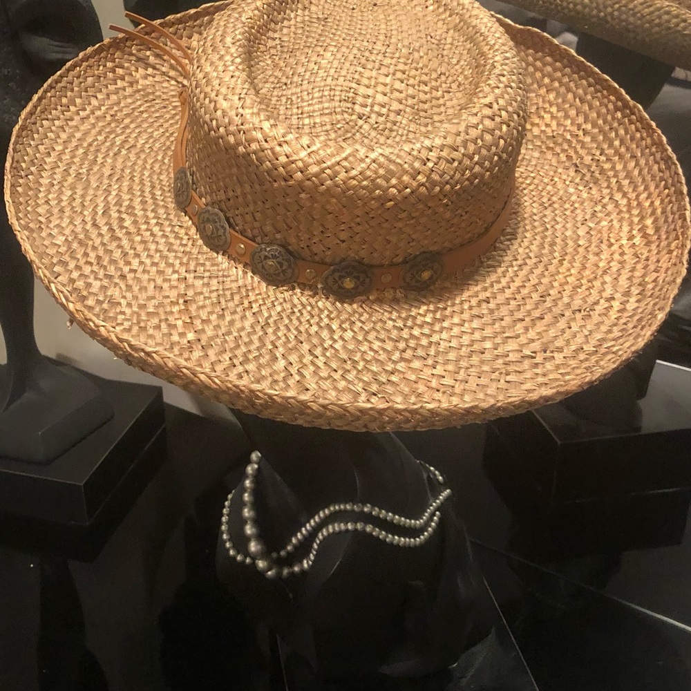 Hat woven large brim